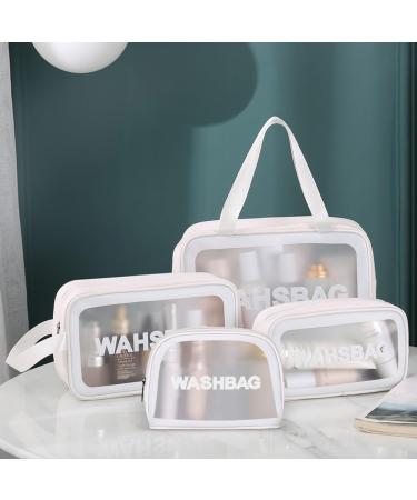 5PCS Clear Waterproof Toiletry Travel Bags - Portable Airport Cosmetic Bags (White) - Buy Online on GoSupps.com