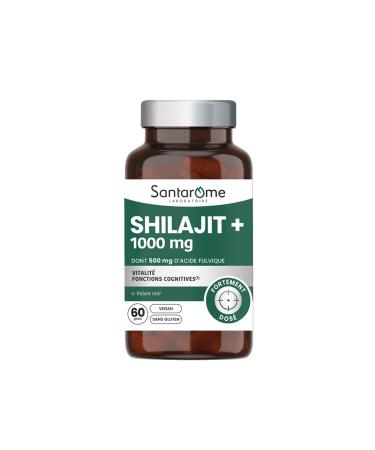 Santarome - Shilajit 1000 mg Dont 500 mg d Acide Fulvique Soutien de la Vitalit & des Fonctions Cognitives Avec Poivre Noir 60 G lules V gan & Sans Gluten Fabriqu en France