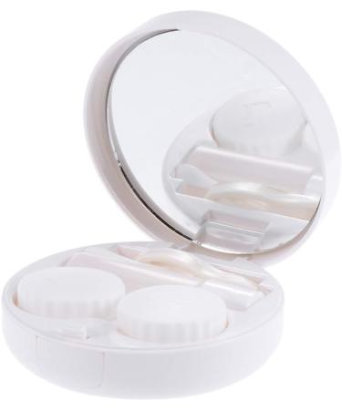 Milist Contact Lenses Travel Kit | Case Box with Tweezers & Lenses Holder | Compact Container for Women | Stylish White Lens Flask & Mirrors - Buy Online on GoSupps.com