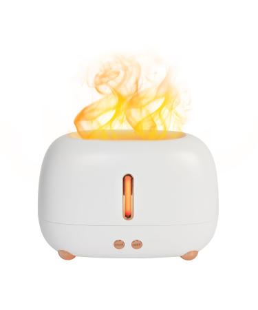 Moorle aroma diffuser with flames effect fragrance oil diffuser for essential oils humidifier small fragrance oil diffuse with 7 colors light 250ml aroma diffuser humidifier for children at home office yoga white