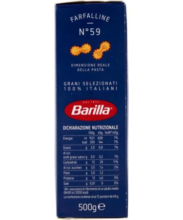  Italian Gourmet E.R. Barilla Farfalline Pasta 59 500g + Italian Gourmet Pulp 400g - Buy Online on GoSupps.com
