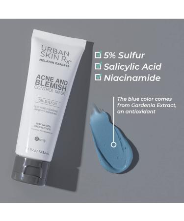 Urban Skin Rx Acne & Blemish Control Mask | Dual-Action Formula with Sulfur, Salicylic Acid & Niacinamide | 2.5 Oz - Buy Online on GoSupps.com