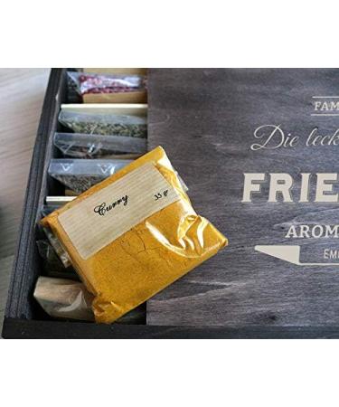 CADEAUX.COM - Small Engraved Spice Box - Good Spices - 36 Spices of the World - Customizable Box with First Name + Message - Gift Idea for Mom - Mother's Day Gift - Gift Idea for Women - Buy Online on GoSupps.com
