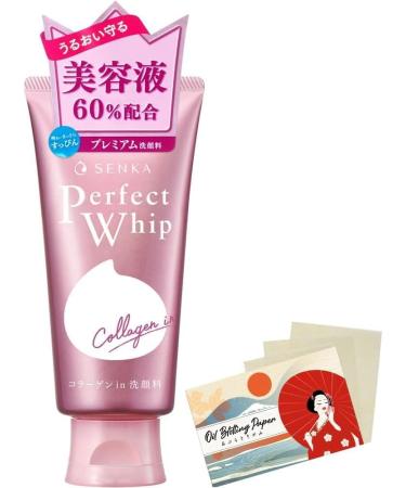 Senka Perfect Whip Collagen in Facial Wash -120g Blotting Paper Set