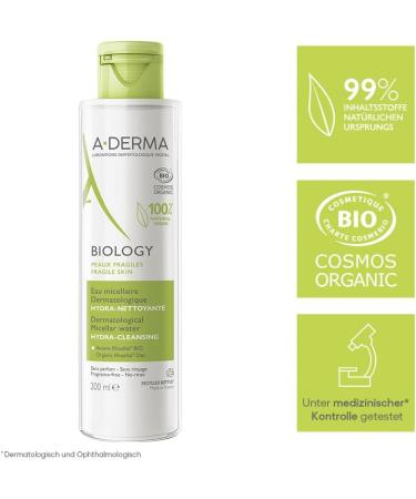 A-DERMA Biology Organic Dermatological Micellar Water Hydra-Cleanser 200ml - Buy Online on GoSupps.com