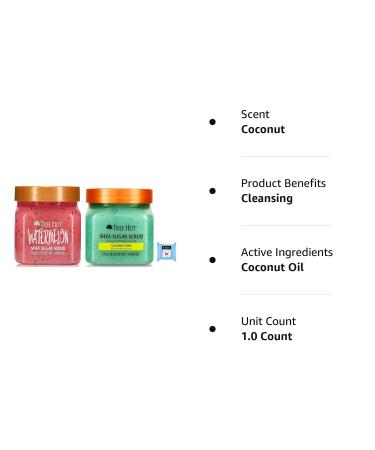 Tree Hut Shea Sugar Body Scrub Watermelon Coconut Lime 18oz 2PK with Makeup Remover Wipe - Set of 3 - Buy Online on GoSupps.com