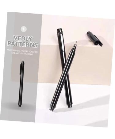 DOITOOL Nail Pen Nail Polish Drawing Pen Extension Gel Pen Nail Brush Pen Nail Drawing Pen Gel Nail Tool Nail Art Tips Builder Pen Nail Dotting Painting Drawing Pen Manicure Abs Line 14X1X1CM Black - Buy Online on GoSupps.com