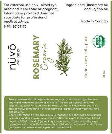 Organic Rosemary Oil Blend for Hair Growth - Infused with Jojoba Oil - Canadian Product (3 Pack) - 0.33 Fl Oz - Buy Online on GoSupps.com