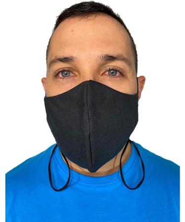 Anilev Set: 3 Washable Reusable Face Masks | Black Fabric | 3-Layer Regulation | Sizes S M L | International Shipping from Spain - Buy Online on GoSupps.com