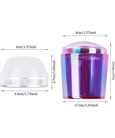 Nail Seal Stamp Silicone Stamper Heads for DIY Nail Art Decoration (2PCS, Purple & Clear) - Buy Online on GoSupps.com