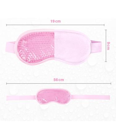 ACWOO Cooling Eye Mask with Gel Beads | Hot Cold Therapy for Puffy Eyes, Migraine Relief, Dark Circles - Reusable | Swollen Eyes, Sinus Pain - B Pink - Buy Online on GoSupps.com