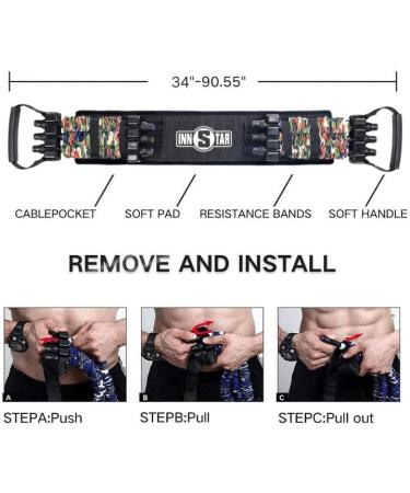 INNSTAR Adjustable Bench Press Push Up Resistance Bands - Camo Army Green (150LB) - Buy Online on GoSupps.com