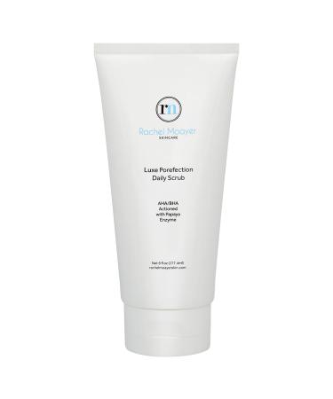Rachel Moayer Luxe Porefection Daily Scrub Triple Action Exfoliating Facial Cleanser with 12% Glycolic Acid Fruit Enzymes & Quartz Micro-Polishers for Smooth Radiant Skin Made in USA 6 oz 6 Ounce (Pack of 1)