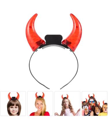 LIFKOME Devil Horns Headband Led Devil Ears Headband Glow in the Dark Halloween Devil Costume Accessory for Themed Party Cosplay Hairband Red - Buy Online on GoSupps.com