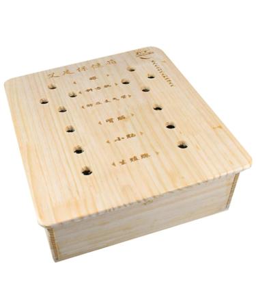 Baluue bamboo-healing box. Traditional Chinese Moxibusion Box solid wood Moxa-stick burner case navel belly waist Warm moms box for salon household