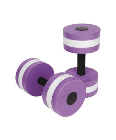 Sports Aquatic Dumbells Set, 2PCS Water Aerobic Exercise Foam Dumbbell Pool Resistance,Water Aqua Fitness Barbells Hand Bar Exercises Equipment for Weight Loss (Purple)