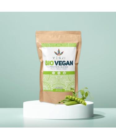 Vegji Bio Vegan Protein Blend 1000g - High Protein Pea Rice & Hemp | Natural Unsweetened Ingredients | 1 Pack - Buy Online on GoSupps.com