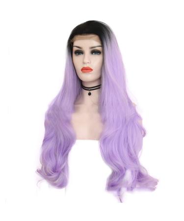 Wig Women Long Hair Black Wavy Cosplay Synthetic Women Brazilian Curly Long Hair 80s 50s 70s 60s Purple