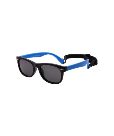 FOURCHEN Flexible Polarized Baby Sunglasses for Toddler and Infant with Strap Age 0-3 Blackblue