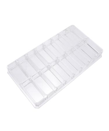 Mipcase 2pcs 16 Grid Storage Box Clear Makeup Organizer Powder Storage Holder Desk Jewelry 21.7x11.8x2.5cmx2pcs As Shownx2pcs