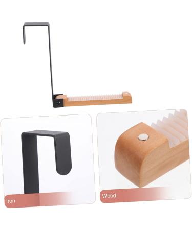 CIYODO Door Hook Closet Hooks for Wall Vinyl Siding Hooks Cement Over Door Towel Rack Solid Wood Towel Hook 17.5X16CM Black - Buy Online on GoSupps.com