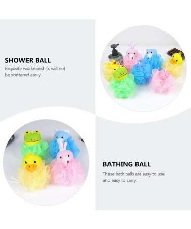 4pcs Baby Shower Bath Sponge - Cute Animal Loofah Balls & Scrubbing Puff for Essential Skin Care - Perfect for Kids - Buy Online on GoSupps.com