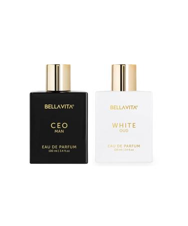 Luxury CEO Man & White Oud Perfume Combo | Unisex Long-Lasting Fragrances with Citrus Lavender Tonka Agarwood Vanilla & Amber | Vegan & Cruelty-Free | Gift Set for Men & Women.