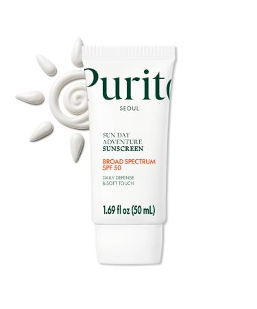 PURITO Korean Sunscreen SPF 50 | Lightest Texture No White Cast Broad Spectrum UVA/UVB | Oil-Free Vegan For All Skin Types | Daily Lightweight Sun Protection | Korean Skincare 50mL 1.69 fl.oz