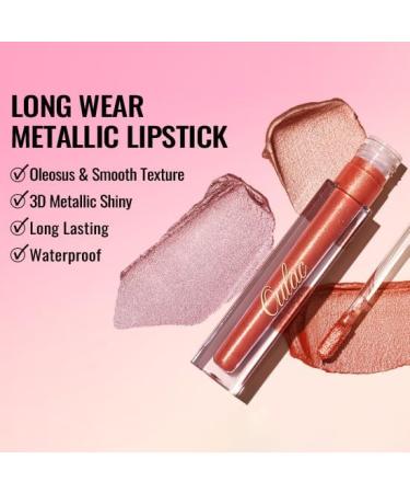  oulac Oulac 2 in 1 Metallic Glitter Lipstick 2 in 1 Lipstick and Eyeshadow 8 Hour Lasting Lightweight Highly Pigmented Water Resistant - Buy Online on GoSupps.com