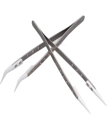 Stainless Steel Curved Tweezers Set 2 Pieces for Precision Electronic Repair | International Shipping - Buy Online on GoSupps.com