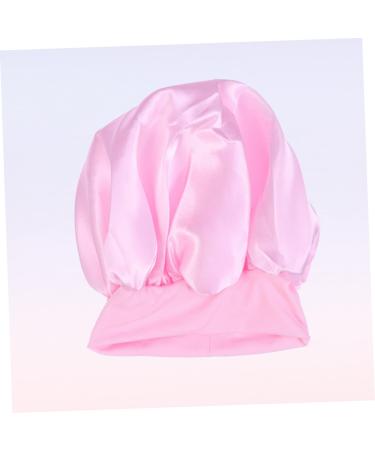 Silky Satin Sleep Cap for Curly Hair | Wide Side Bonnet Shower Cap | Pink | 1pc - Buy Online on GoSupps.com