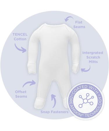 Eczema Baby Sleepsuit | Moisturizing, Itch-Reducing Clothing for Dry Skin | Long Sleeve with Built-In Mitts | 18-24 Months White - Buy Online on GoSupps.com
