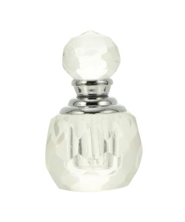 Healeved Transparent Perfume Bottle Faceted Crystal Bottle Crystal Perfume Container Clear Glass for Perfume Transparent Crystal Dispenser Perfume Storage Bottle Faceted Glass Bottle