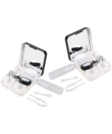 Faruta 2-Part Contact Lens Travel Set - Black Holder with Tweezers & Solution for Women & Girls - International Shipping Available - Buy Online on GoSupps.com