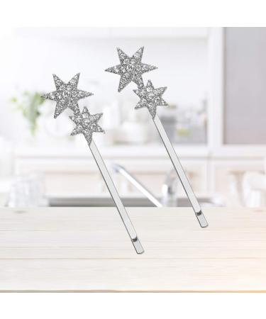Lurrose Metal Hair Clips Metal Hair Clips 2PC Rhinestone Star Hair Rhinestone Bobby Star Hair Clips Hair Accessories Hair for Women Girl Wedding Party Silver Metal Hair Clip Metal Hair Clip - Buy Online on GoSupps.com