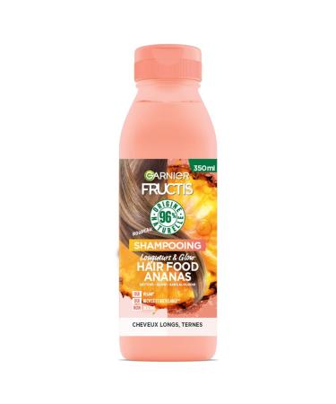 Garnier - Fructis Hair Food - Nourishing Shampoo for Lengths & Glow with Pineapple - Vegan Formula with 97% Natural Origin - For Long & Dull Hair - 350 ml