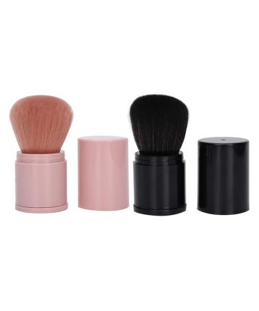 Black Powder Brush Blush Brush Retractable Makeup Brush Travel Portable Loose Powder Makeup Brush for Blush and More