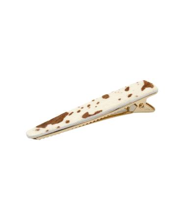 Kathaya Cow Print French Barrettes for Women - Wide Curved Hair Clips for Thick Hair - Fashion Hair Accessories for Cowgirl (Brown) - Shop Now! - Buy Online on GoSupps.com