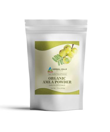 Herbal Hills Organic Amla Powder (Indian Gooseberry Emblica Officinalis) | 16 Oz (454 GMS) | USDA Organic Certified Powder | Rich in Antioxidant Vitamin C 1 Pound (Pack of 1)