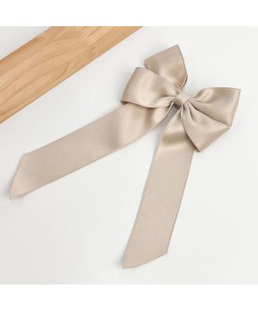 CAZSTYK Long Ribbon Bowknot Hairpin for Y2k Teens Woman Makeup Ponytail Braids Hairpin Beige - Buy Online on GoSupps.com