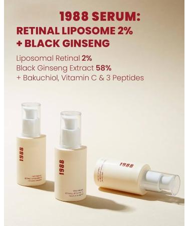  G n rique Retinal 1988 Liposome 2% Serum + Black Ginseng Powerful Anti-Aging Serum for Wrinkles Pigmentation and Skin Texture Suitable for Sensitive Skin - Made in Korea - Buy Online on GoSupps.com