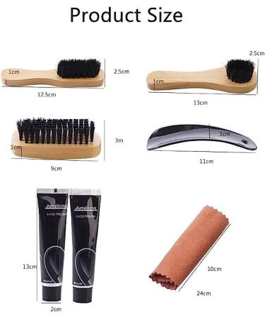 8-Piece Shoe Polish Kit with Travel Barrel, Brushes, Polish, Applicator, and Shoehorn - Black & Neutral Shine Care Set - Buy Online on GoSupps.com