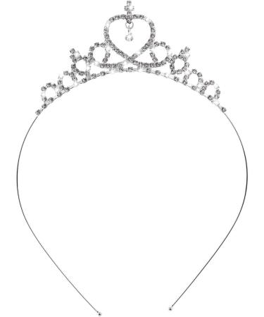 WLLHYF Silver Princess Crown Crystal Sash Tiara Rhinestone Headband Hair Accessories for Birthday Christmas Decoration Women Girls Bridal Wedding Hair Bands Jewellery Baroque - Buy Online on GoSupps.com