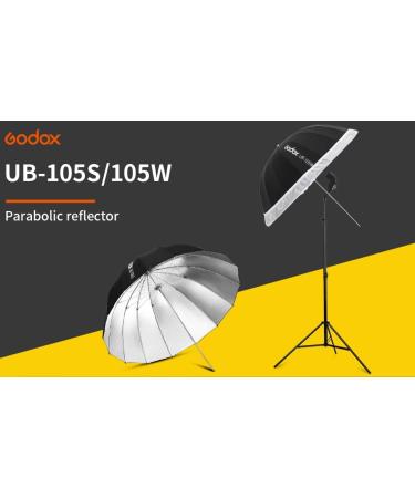 Godox UB-105S 41.3 Silver Parabolic Deep Reflective Umbrella with Diffuser Cover - Photography Studio Soft Light Umbrella - Buy Online on GoSupps.com