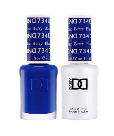 DND Gel Polish Set Blue Collection UV/LED GelPolish and Air Dry Nail Lacquer Matching Chip-Free Polish Duo 0.5 Fl Oz Each Berry Blue