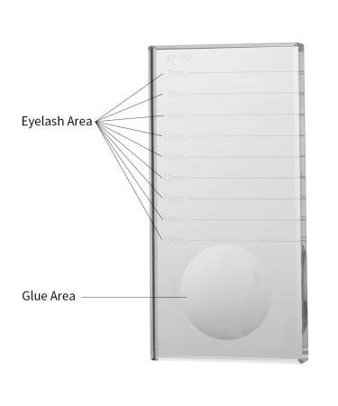 2 in 1 Eyelash Extension Glass Palette & Lash Holder Tray | Premium Lash Tile Holder with Black Scale (7-15mm) | Essential Eyelash Extension Tools for Makeup - Buy Online on GoSupps.com