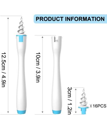 Q-Grips Spiral Ear Wax Removal Tool with 16 Pcs Silicone Tips - For Adults & Kids (Blue) - Buy Online on GoSupps.com