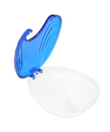 Orthodontic retainer case fake tooth cover earplugs Storage box tooth correction holder travel bundle conservation case for men (blue)