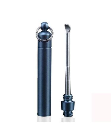 SUODAO Ear Wax Remover Curette w Case Portable Keychain Pendant Earwax Clean Cleaning Tool Ear Pick(Blue)