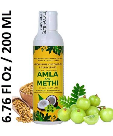 Amla Hair Oil with Methi & Curry Leaves - Ayurvedic Hair Growth Reduce Hair Fall 200 ML - Chemical & Preservative Free - Buy Online on GoSupps.com